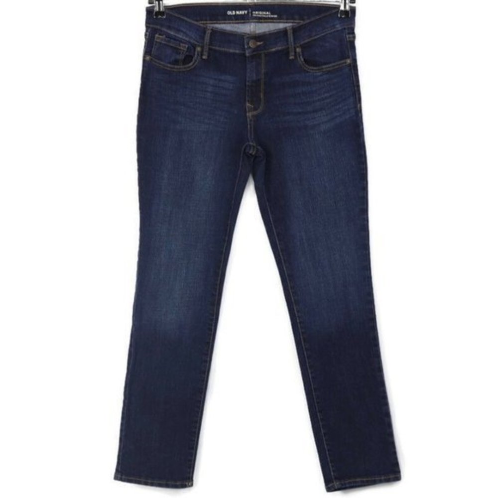 Old Navy Original Mid-Rise Slim Skinny Jeans Stretch‎ Dark 6 X 29 Short